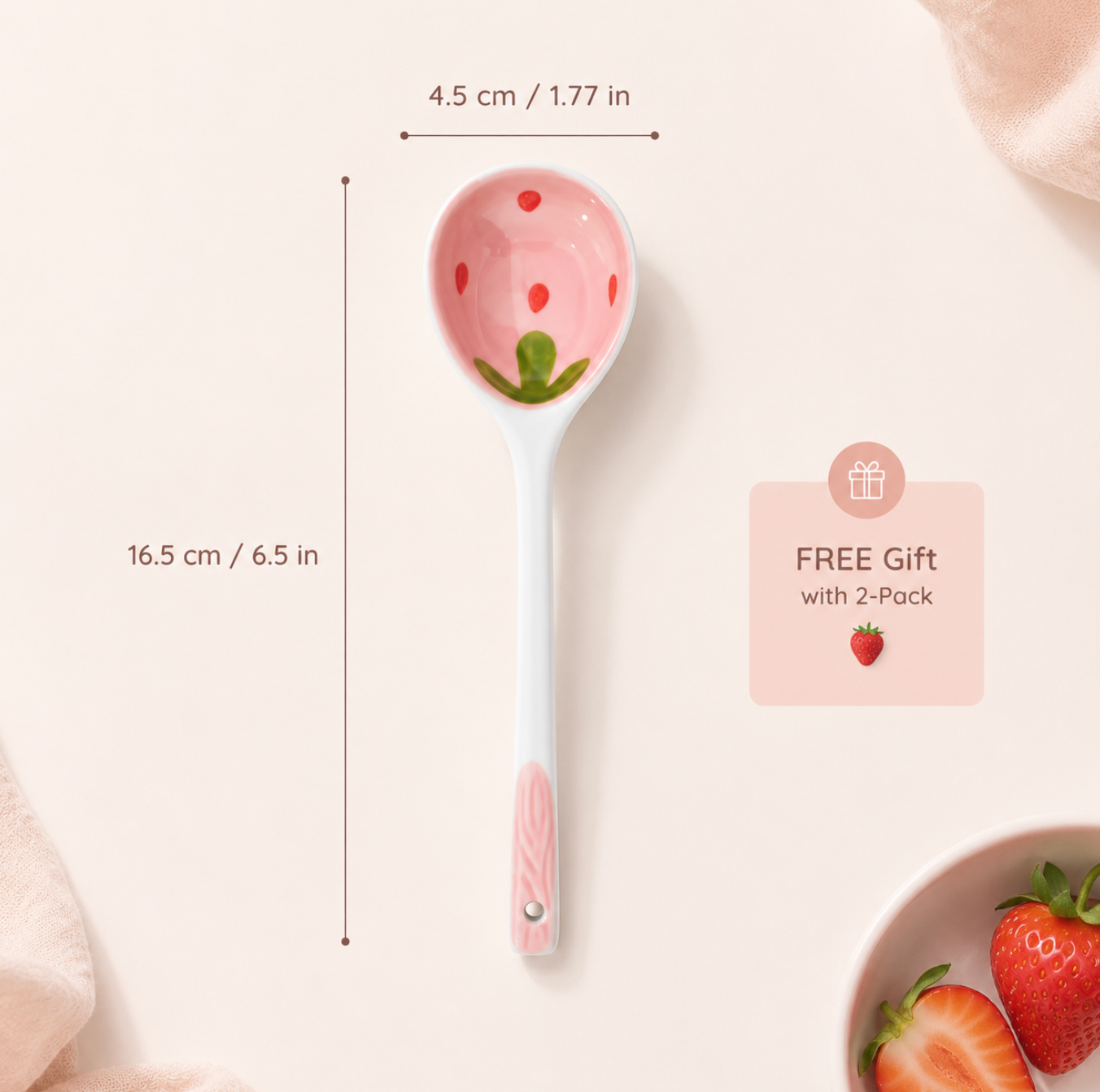 Strawberry Ceramic Spoon